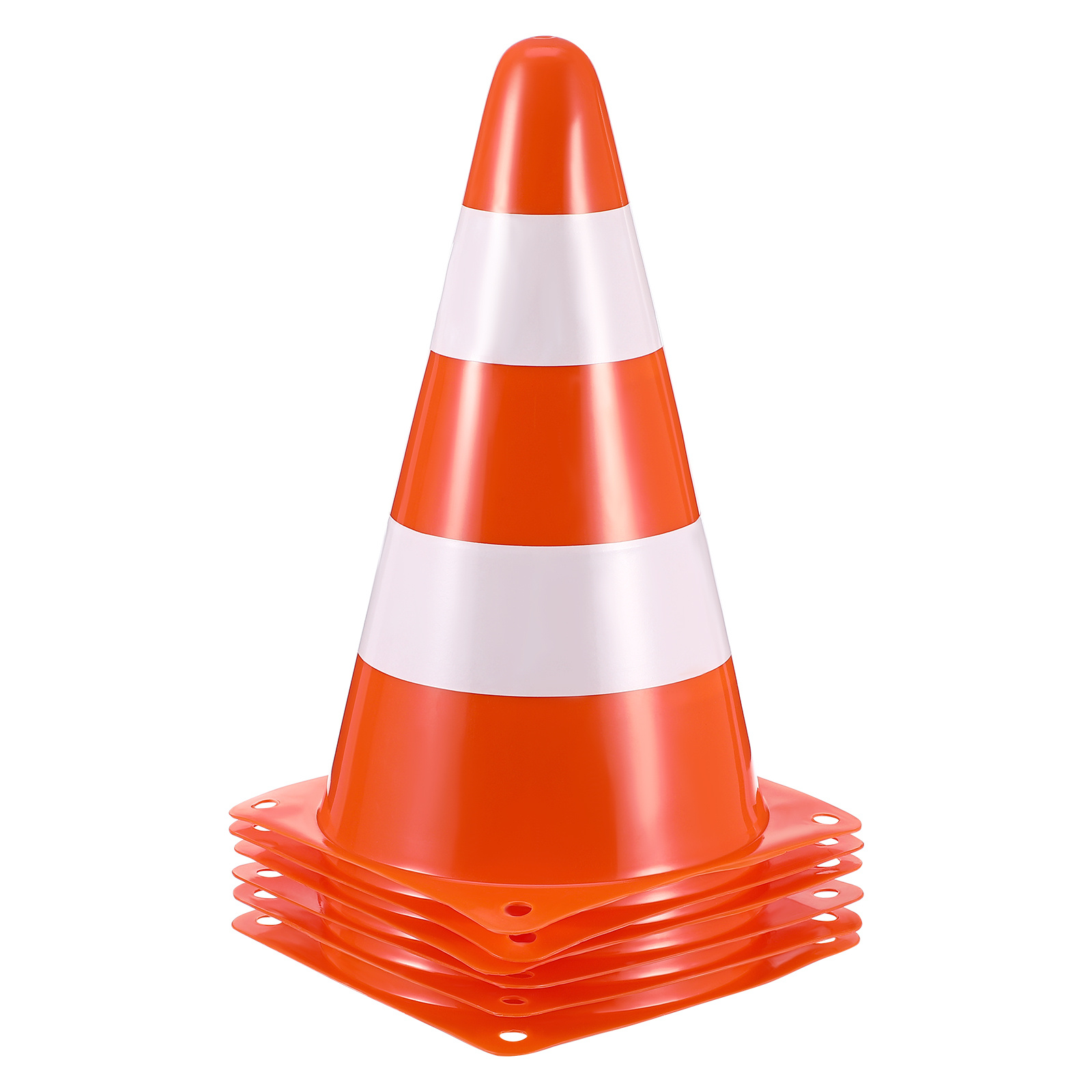 Road Traffic Cone - กรวยจราจร 6 ชิ้น กรวยสะท้อนแสงความปลอดภัยสูง สำหรับงานก่อสร้างถนน การฝึกกีฬา