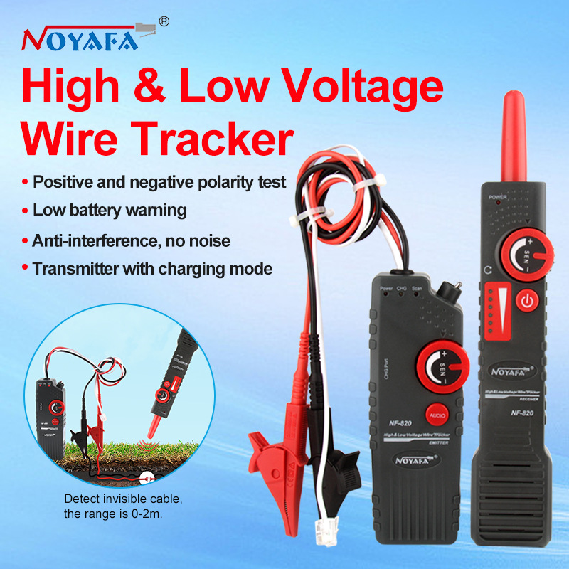 Underground Cable Detector - เครื่องตรวจจับสายเคเบิลใต้ดิน NF-820 เครื่องติดตามสายไฟแบบไม่รบกวน เครื่องค้นหาสายเคเบิลผ่านผนัง