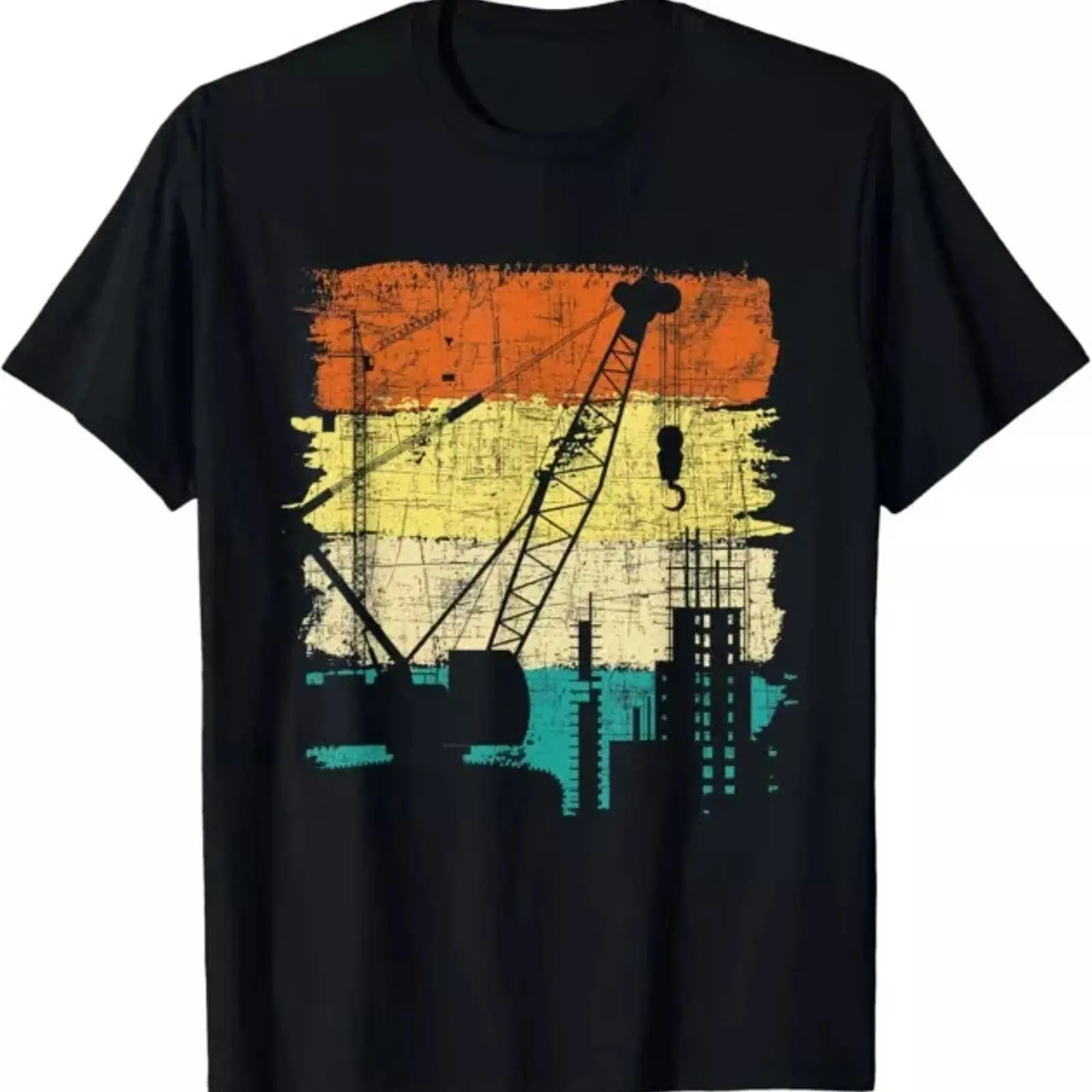 Heavy Equipment Washing - เสื้อยืดคนขับเครน Retro Tower Heavy Equipment Driver