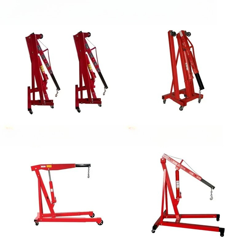Heavy Equipment Jack Stands - เครนยกเครื่องยนต์แบบพกพา 1 ตัน พร้อมขาตั้งไฮดรอลิกสำหรับงานหนัก ใช้ในอู่ซ่อมรถยนต์และอุปกรณ์เครื่องมือในร้านซ่อม