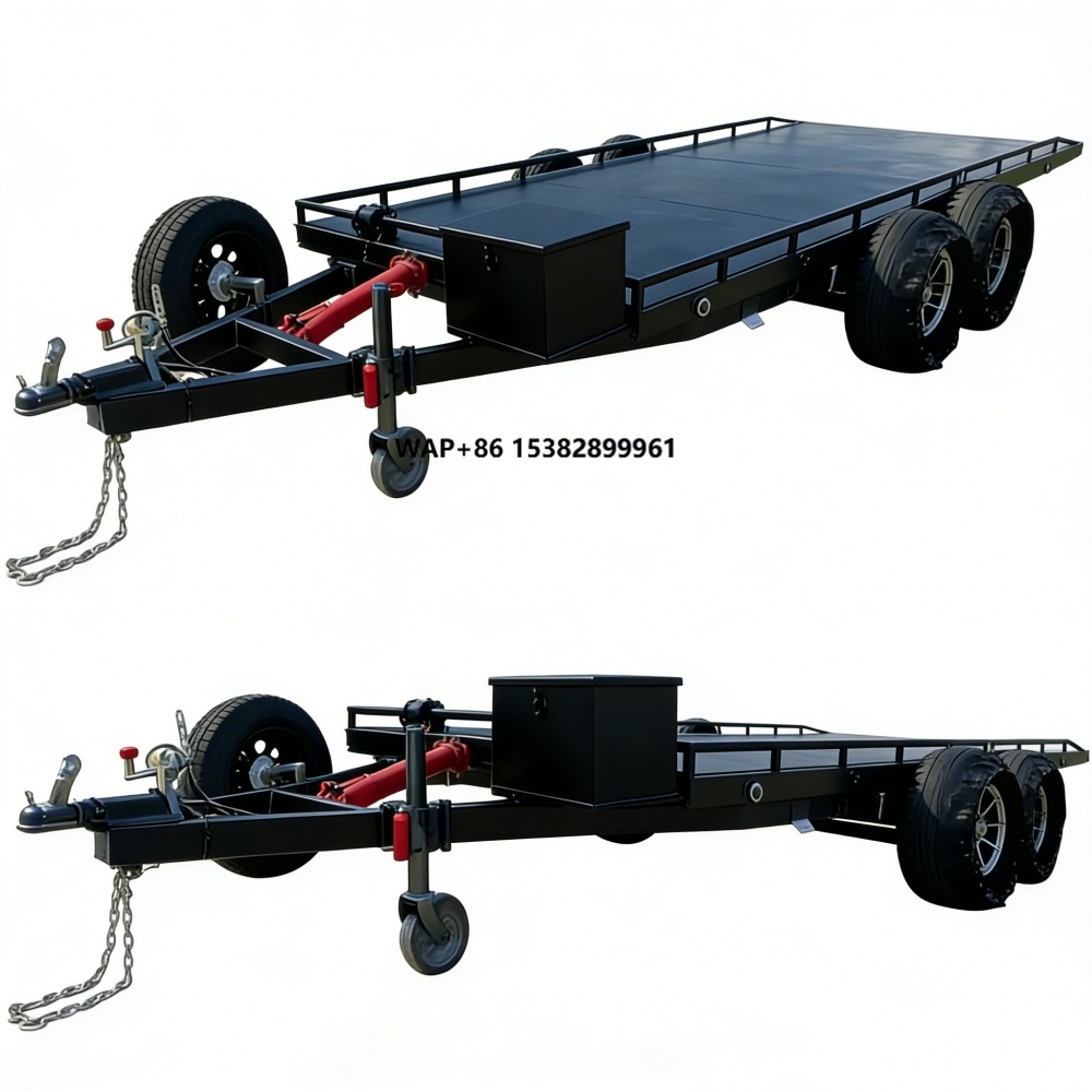 Heavy Equipment Hauler - รถพ่วงเหล็กแบบสองเพลาสำหรับบรรทุกรถยนต์ พร้อมระบบเบรกอิเล็กทรอนิกส์ พื้นเรียบ และยางอะไหล่ สำหรับขนส่งอุปกรณ์ ATV