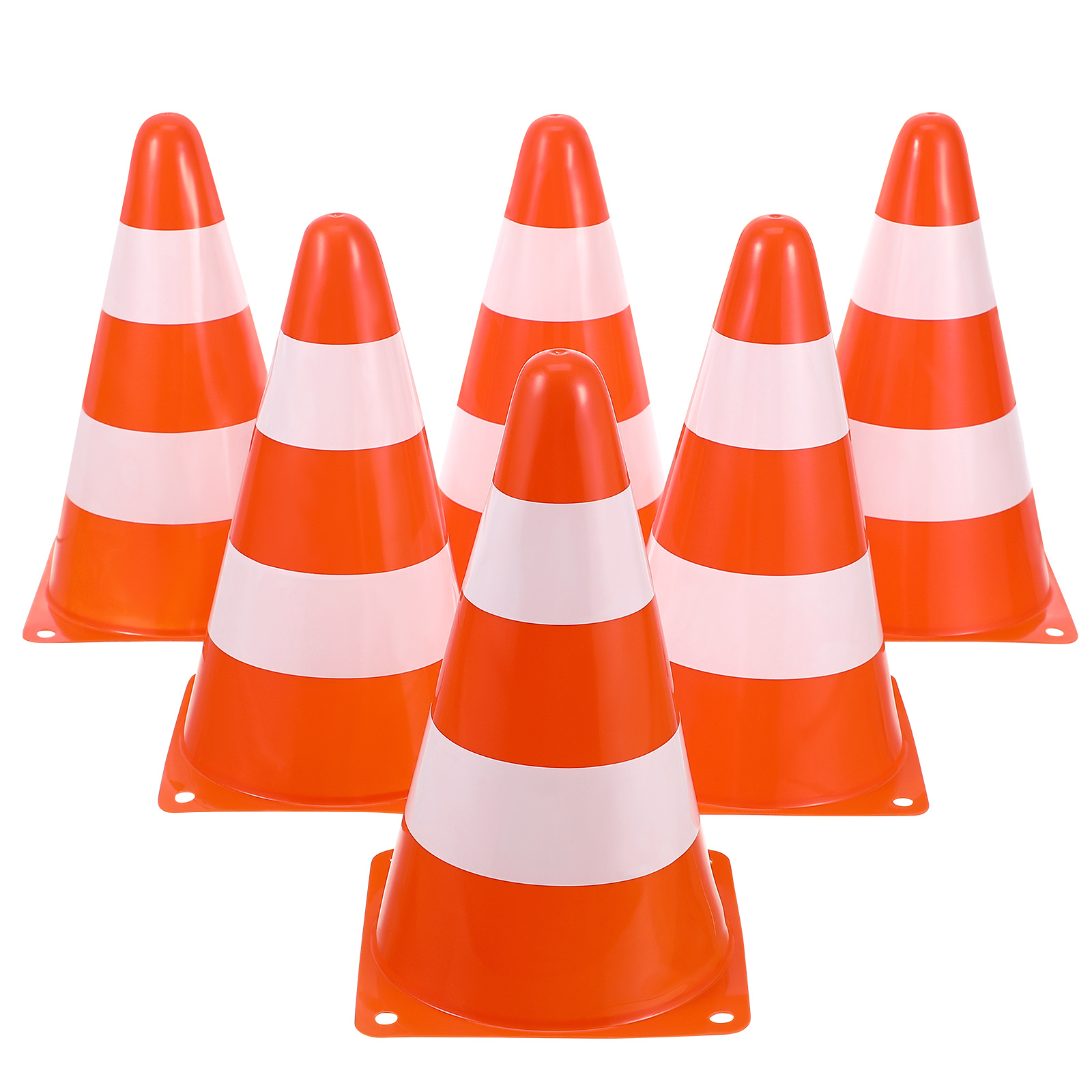 กรวยจราจร 6 ชิ้น กรวยสะท้อนแสง - Road Traffic Cone บทวิจารณ์และราคา