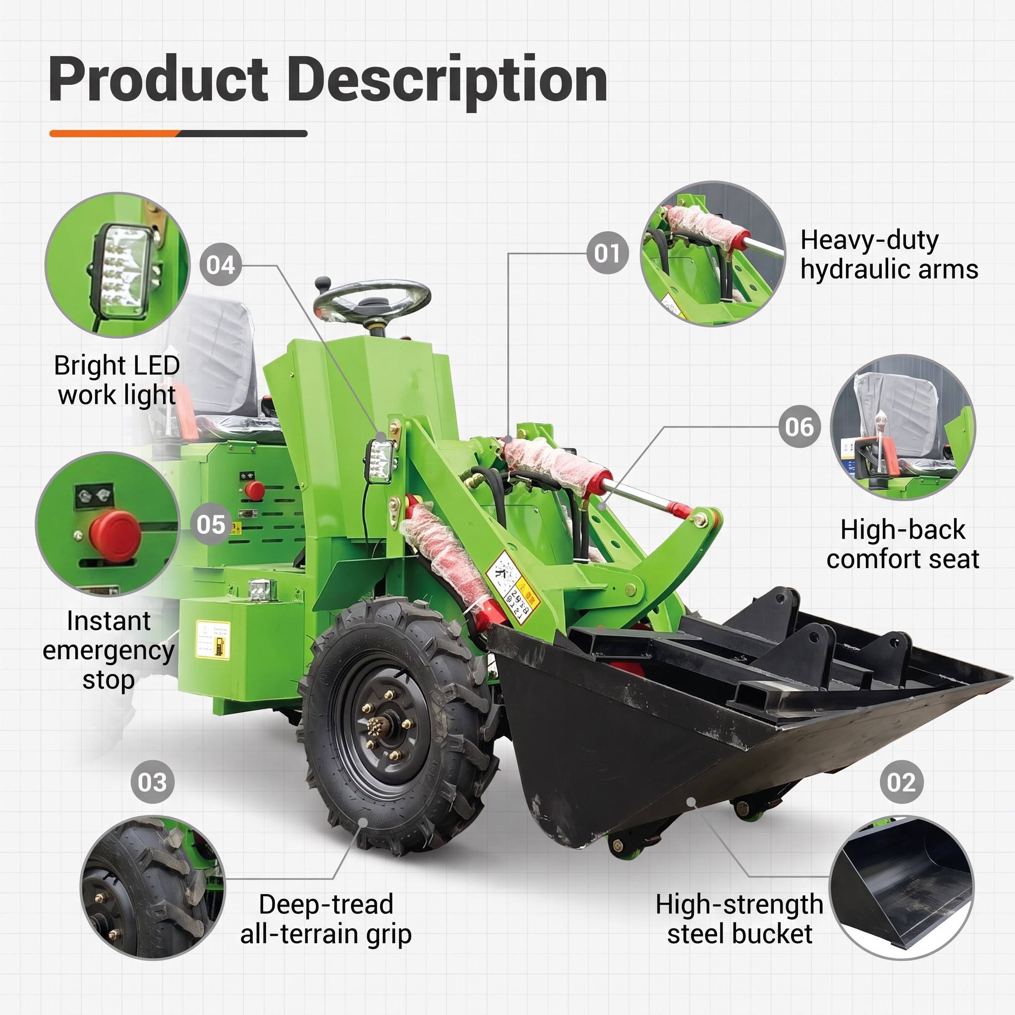 รถตักล้อยางขนาดเล็ก 700 กก. 80 - Wheel Loader บทวิจารณ์และราคา