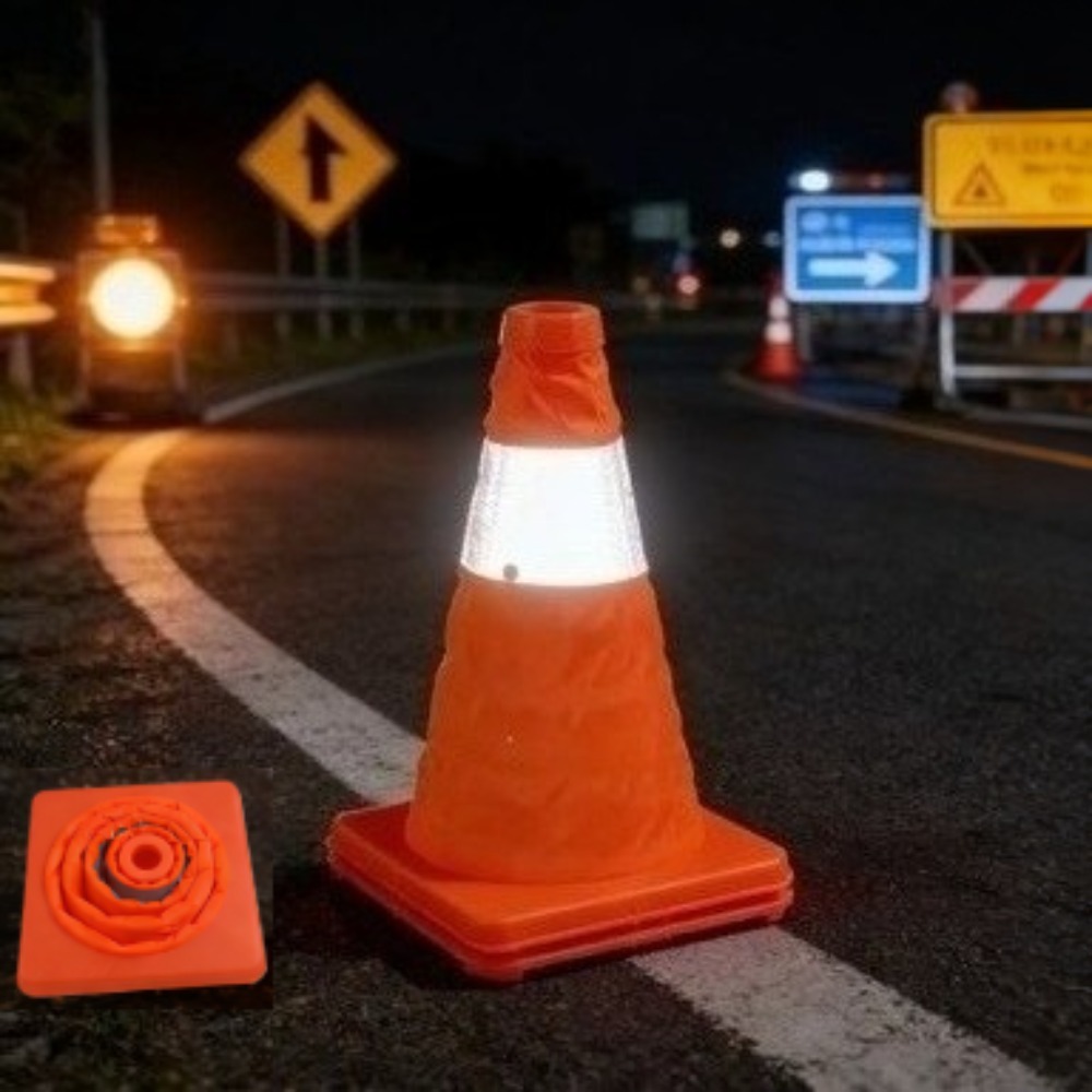 กรวยจราจรแบบพับได้สะท้อนแสง กร - Road Traffic Cone บทวิจารณ์และราคา